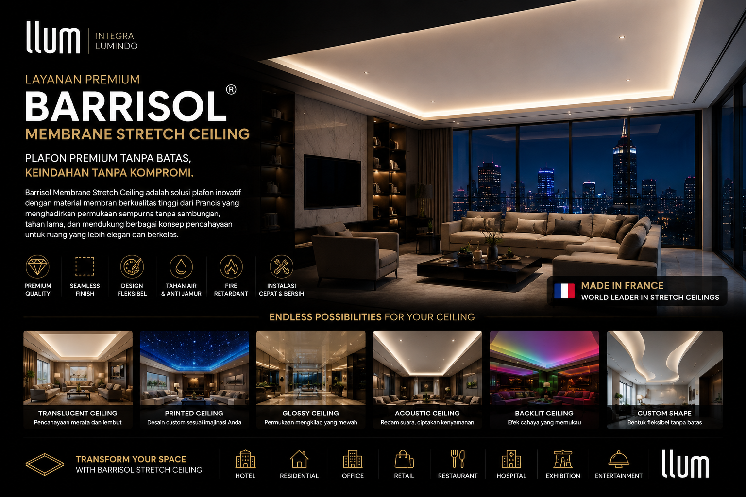 Barrisol Membrane Stretch Ceiling