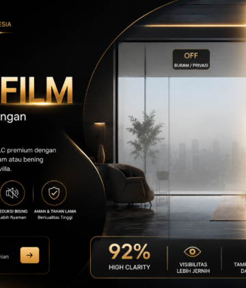 Instalasi Smart Film PDLC – Partisi Ruang Kantor